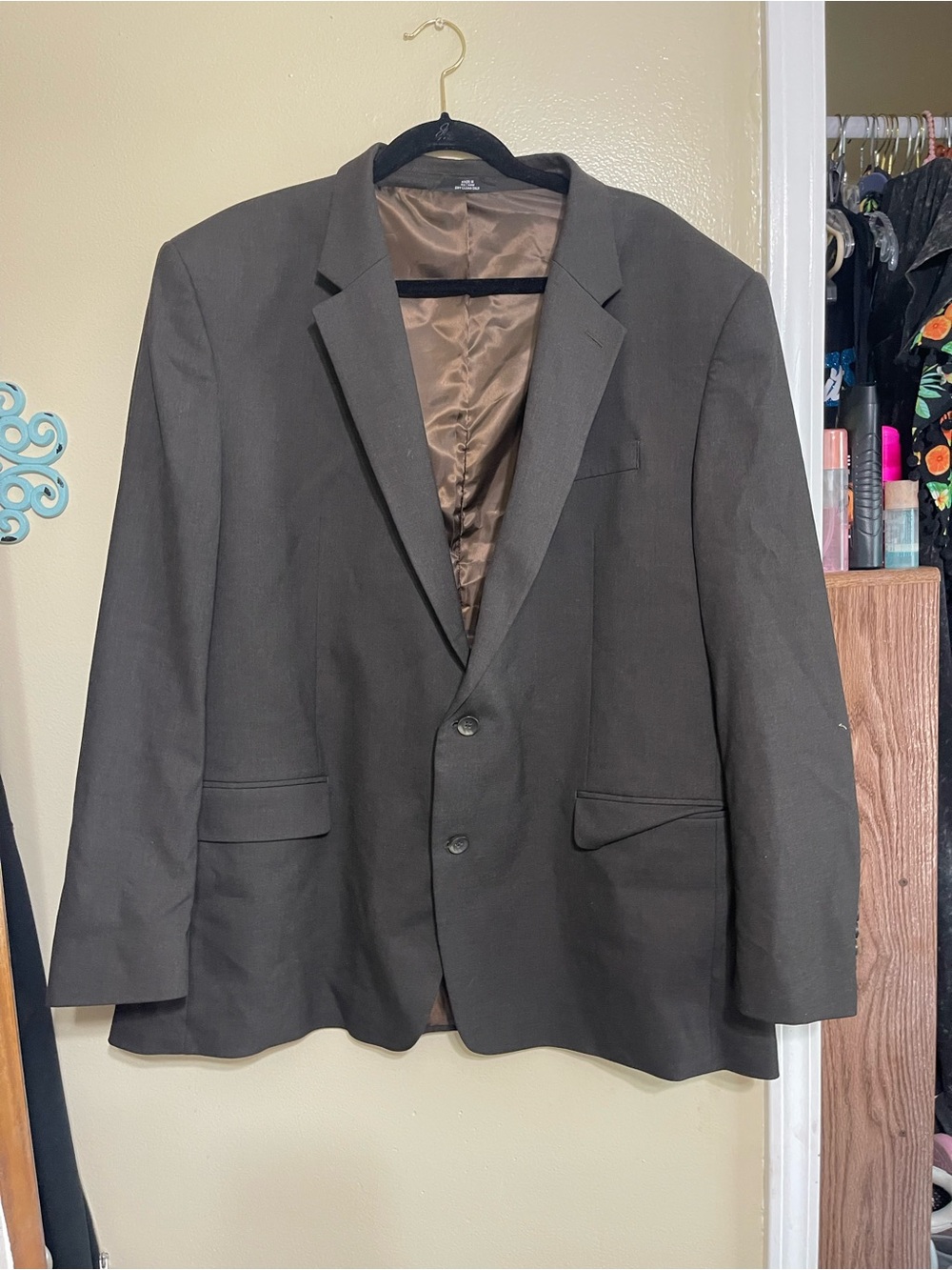Haggar Men's Dark Gray Two-Button Sport Coat
